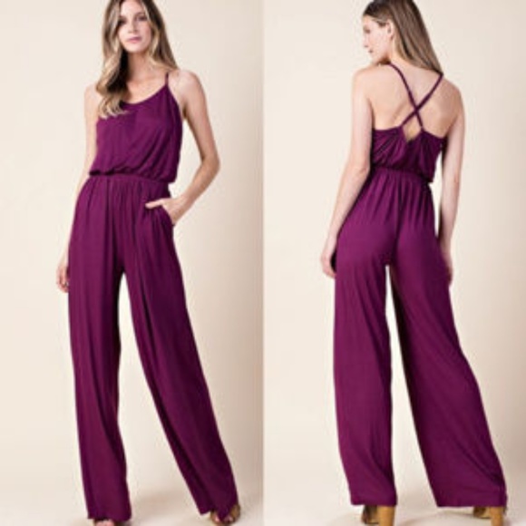Wine color Criss cross back jumper - Picture 1 of 4